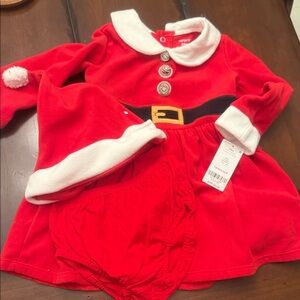 Carter's Red and White Holiday Velour Outfit